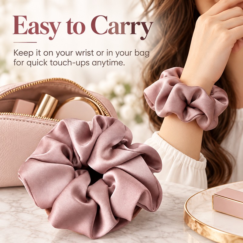 Satin Scrunchie for Ponytails – Soft Elastic Hair Band for