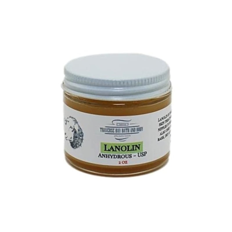 Lanolin - Anhydrous - USP, 2 oz, Glass Jar with