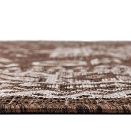 Unique Loom Outdoor Aztec Collection Area Rug - Chalca (9'x 12' Rectangle, Brown/ Ivory)