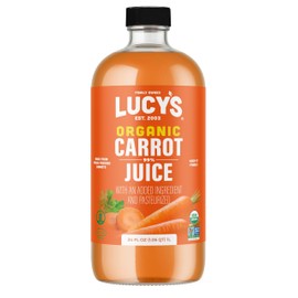 Lucy’s Family Owned - AMERICAN CARROTS Organic 99% Pure Carrot Juice, 34 oz. Glass Bottle (Made From Fresh Pressed)