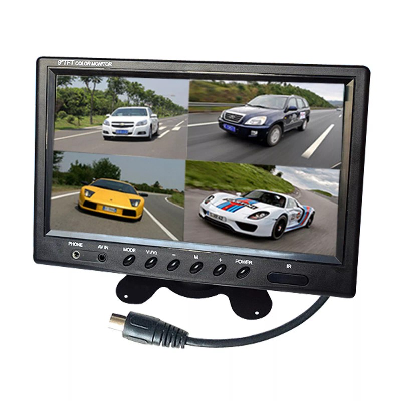 iposter 9" Quad Split Monitor Screen+4x 20M Rear View Backup