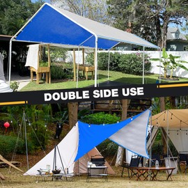 Winpull Tarp 16x20 Feet 14 Mil Heavy Duty Waterproof Tarp, Large Multipurpose Cover with Brass Grommets and Reinforced Edges, UV Resistant Thick Poly Tarps for Outdoor Camping Tent Pool Car, Blue