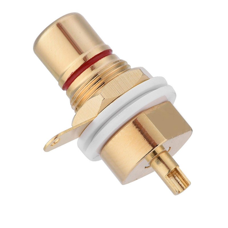 Socket, 2 Pcs Gold Plated Copper Panel Mount Female Jack