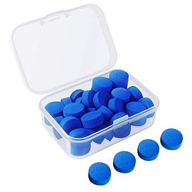 30 Pieces Pool Cue Tips 12 mm Billiard Cue Replacement Tips with Clear Box for Snooker Pool Cues (Blue Cue Tips)