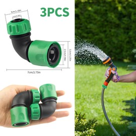 Chenove Gardena Coupling 1/2 Inch - Pack of 3 Garden Hose Connector 90 Degree, Hose Connector Adapter, Quick Coupling Angle Adapter for Garden Watering, Outdoor Faucet, Car Wash