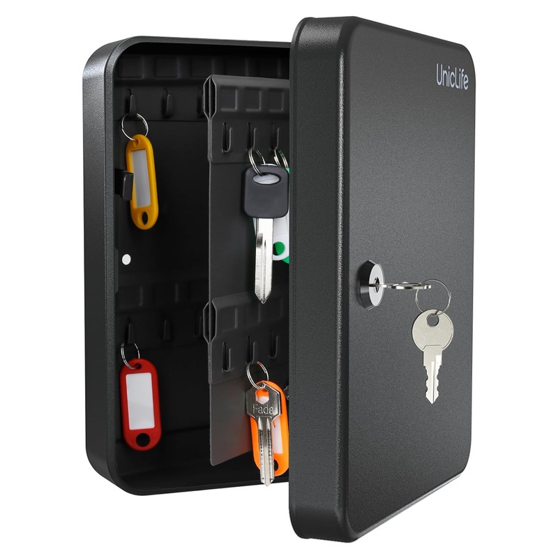 Uniclife 48-Key Steel Key Cabinet with 2 Unlocking Keys Wall