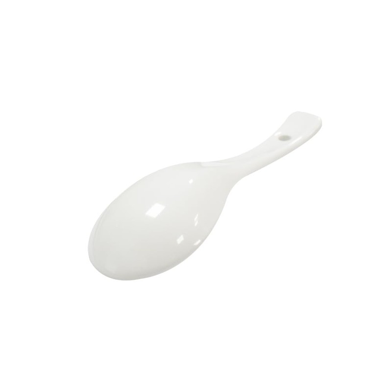 Xmomx 6 pcs White Soup Spoon Round-Bottom Asia Porcelain Ceramic