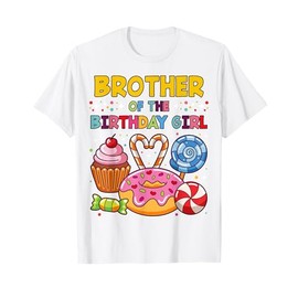 Brother of Birthday Girl Candyland Colorful Lollipop Party T-Shirt
