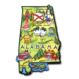 Alabama the Heart of Dixie Artwood Jumbo Fridge Magnet
