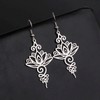 KKJOY Lotus Flower Yoga Earrings Stainless Steel Lotus Drop Dangle