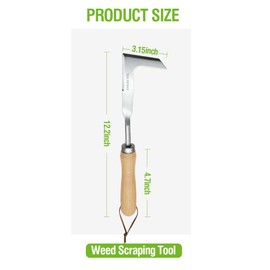 NEISRAI Crack Weeder Garden Crevice Weeding Tool Wood Handle Driveway Side-Walk