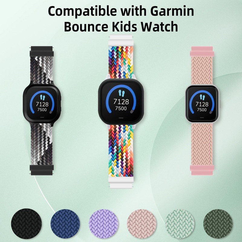 SimpleThings Braided Band Compatible with Garmin Bounce Watch Band, 2Pack