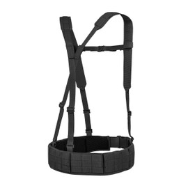 Tasmanian Tiger Warrior Belt MK III, Tactical Battle Belt, MOLLE Webbing, Chest Strap Carrying System, Large, Black (TT-7655-040-L)