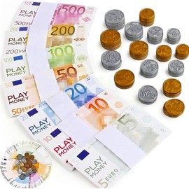 Prop Money, Play Money Euro Notes, Fake Field Notes, Dollar Notes, Film Play Banknotes, Toy Money Rake, Money for Toys, Play Money for Children for Merchant Shop, for Calculating