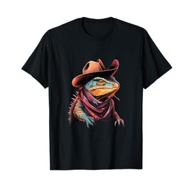 Bearded Dragon Cowboy Hat Reptile Lizard Western T-Shirt