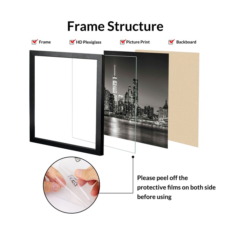 Annecy 22x22 Picture Frame Black（1 Pack）, 22 x 22 Picture