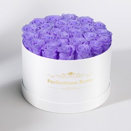 Perfectione Roses 27 Roses in a Box, Mothers Day Rose, Preserved Flowers for Her, Flowers for Delivery Birthday Gifts for Women (Light Purple)