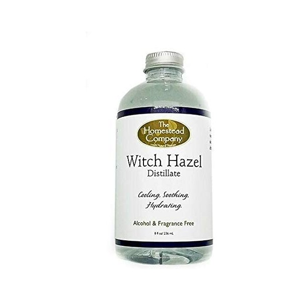 The Homestead Company Witch Hazel - Alcohol and Fragrance Free + Facial Cleansing Cotton Pads (100 Count) Bundle