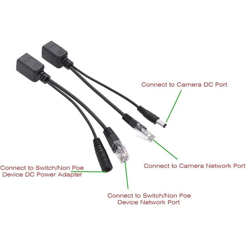 CTXSumTec 4-Pair Passive PoE Injector and Splitter Kit with 5.5x2.1