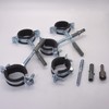 SKIR'CO (Pack of 2) Pipe Brackets with Black Rubber Lining
