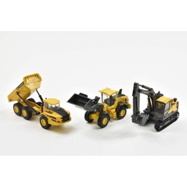 New Ray Volvo Window Box 32095 Construction Equipment Set of 3 Yellow