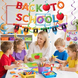 Kriyokiaa Back to School Banners Pre-Strung Felt Back to School Decorations Banner Rainbow First Day of School Decorations with Pom Pom Pencil Garland for Classroom Teacher Office Party Supplies