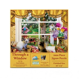 SUNSOUT INC - Through a Window - 1000 pc Jigsaw Puzzle by Artist: Lori Schory - Finished Size 20" x 27" - MPN# 35094