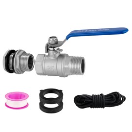 Rain Barrel Spigot Kit, 3/4"GHT Rain Barrel Faucets Quarter Turn with Bulkhead Fitting, 304 Stainless Steel High Flow Spigot for Water Barrel