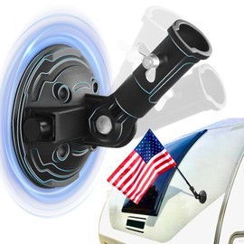 TEANTECH Suction Cup Flag Holder for RV,Camper Flag Pole, Car Flag Mount Truck Flag Pole Mount Kit for RV, Truck, Trailer, SUV 180°Adjustable Angle