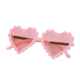 ESSECMBS Kids Girls Heart Sunglasses Solid Color Unti-UV Cute Love Sunglasses for Valentines Day Party Beach Travel (A-Pink, one size)