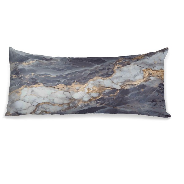 Macofe Ultra Soft Zippered Long Body Pillow Cover/Case, Gilded Grey