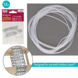 Deb Moffett-Hall’s Endless Loom Bands, 6 Inches Diameter, Pack of 12 Pieces, Clear Color, Use with The Endless Loom