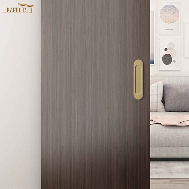 Self-Stick Oval Sliding Door Pulls, 3pcs Aluminum Alloy Flush Pull
