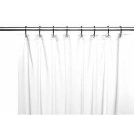 Venice Collections Elegant Heavy Duty Vinyl Shower Curtain Liner with 12 Metal Grommets White