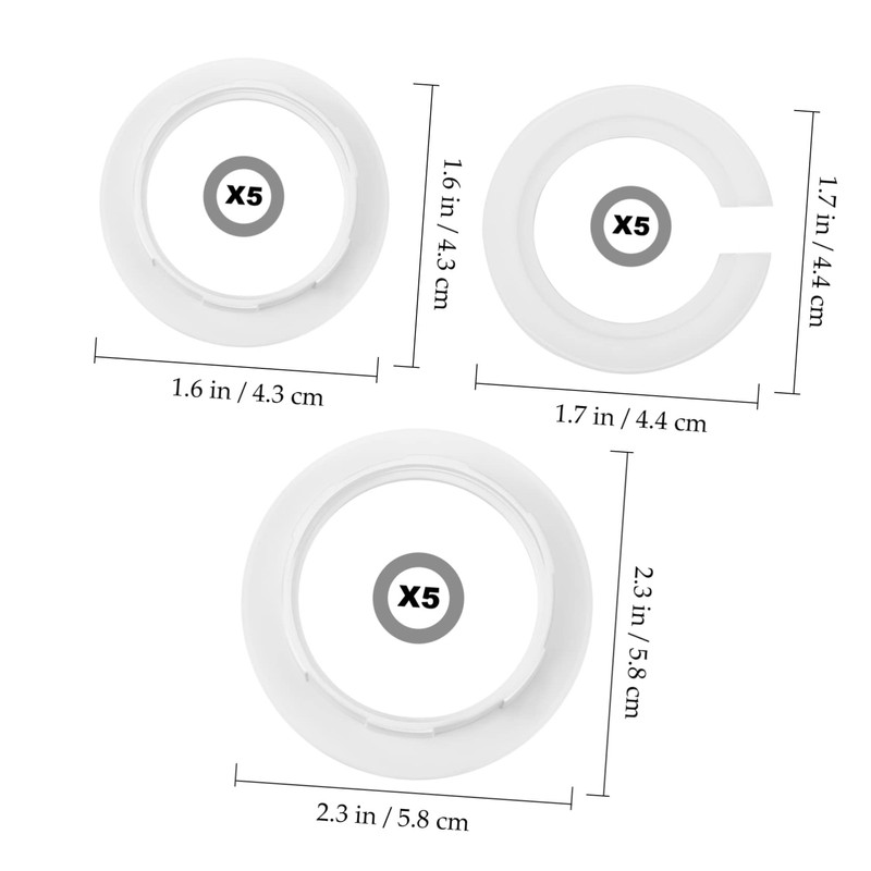 CAXUSD 15pcs Lampshade Reducer Ring Set E14 Lamp Shade Holder