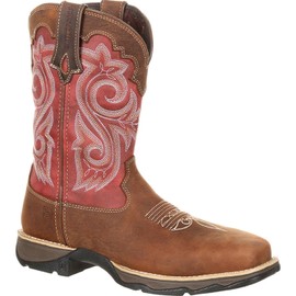 Durango womens Lady Rebel Work Western Boot, Briar Brown and Rusty Red, 8 US