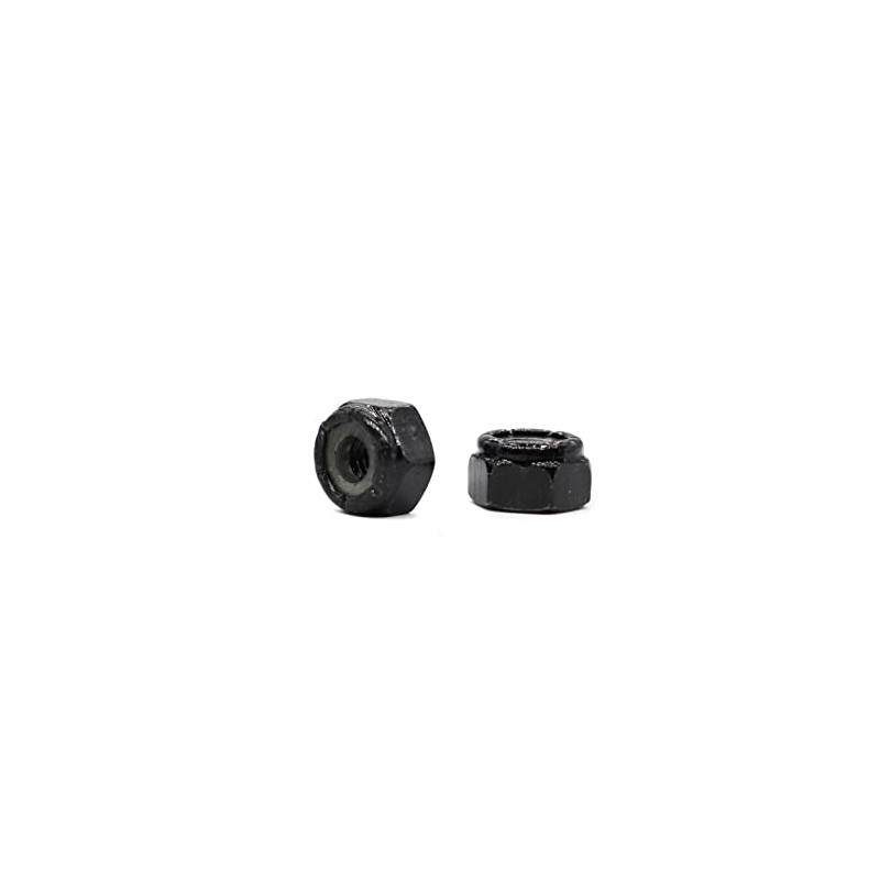 cSeao 50pcs 6-32 Black Nylock Nuts Nylon Inserted Lock Nuts