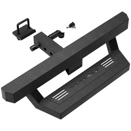 Hitch Step for 2" Trailer Hitch Receiver, Heavy Duty Steel Bumper Step with Pin Lock, Textured Black Finish, 350 lb Capacity