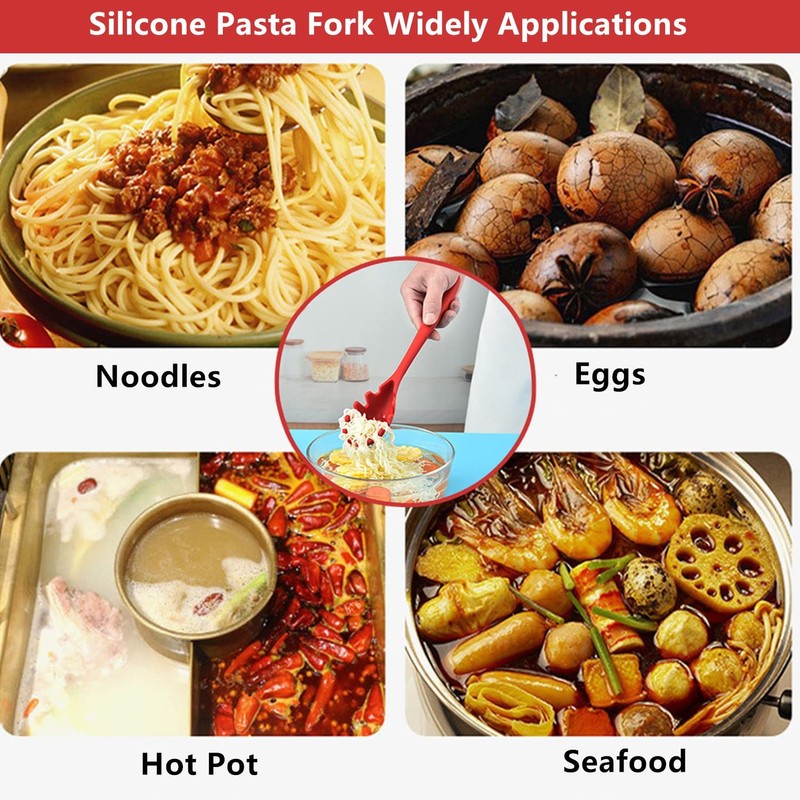 JXJYZLN Spaghetti Spoon Pasta Fork,Silicone Pasta Fork,11.2 inch Spaghetti Strainer