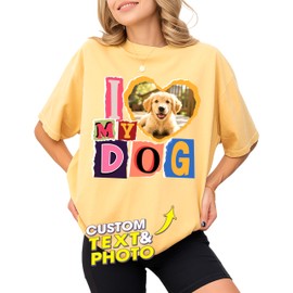 H-DEWALL Custom Shirts I Got That Dog in Me Shirt Orange Cat Photo Shirts for Boyfriend Custom Gift for Pet Lover Cat Mom Birthday Shirt with Dog Picture