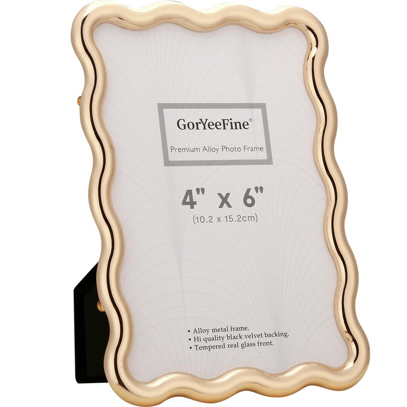 Gold 4 x 6'' High-End Zinc Alloy Picture Frame with