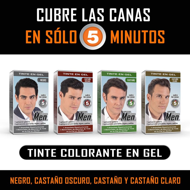 Tinte En Gel Para Barba Bigote Cabello Men Castaño Claro