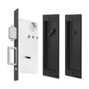 Modern Pocket Door Hardware - Privacy Lock with Finger Flush