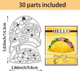 BENECREAT Burrito Die Cuts for Card Making, Taco Metal Embossing Stencils, Die Cuts Cutting Dies, Metal Stencils for DIY Scrapbooking, Album Photo, Greeting Card