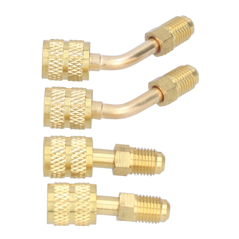 4Pcs 1/4SAE to 5/16SAE Conversion Head Refrigerant Charging Adapter for