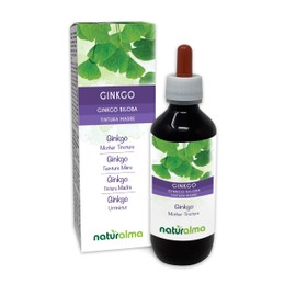 Ginkgo (Ginkgo biloba) Leaves Alcohol-Free Mother Tincture Naturalma | Liquid Extract Drops 200 ml | Food Supplement | Vegan