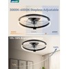 LEDIARY Flush Mount Ceiling Fans with Lights and Remote, 19.7''