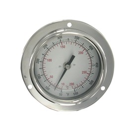 Dwyer® Panel Mount Bimetal Stem Thermometer, BTPM24041, -40-160°F, 4" Stem
