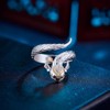 Silver Ring, Men's, Women's, Medusa, Python, Snake, Copper, One Size
