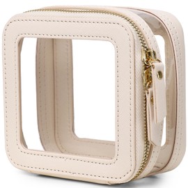 Pinkmik Small Makeup Bag Mini Clear Cosmetic Makeup Case & Toiletry Bag with Zipper Women's Purse Organizer & Car Essentials